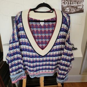 Women's Multicolor V-Neck Sweater By Maeve